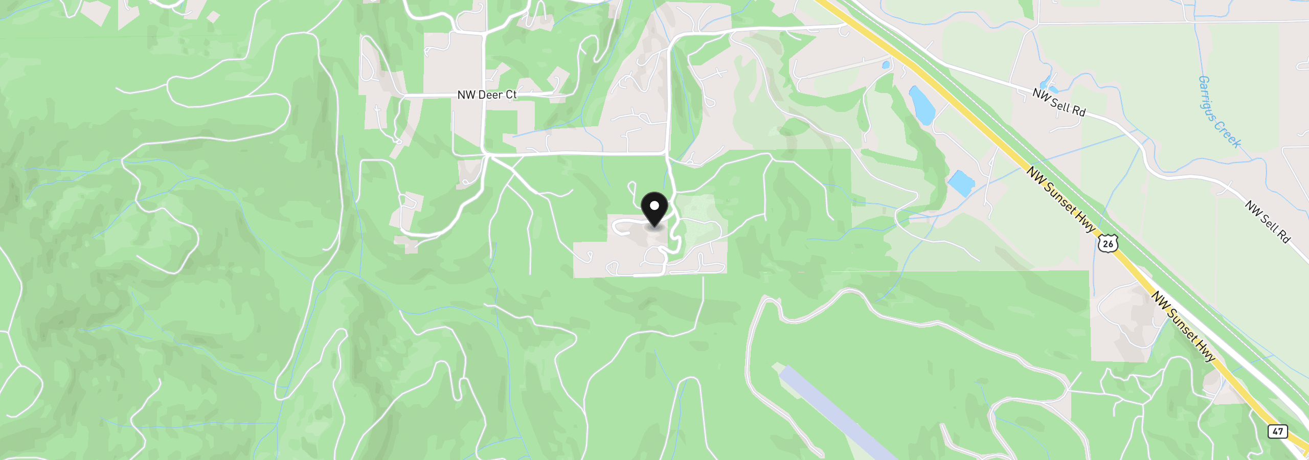 Map showing the location of NW Hilltop Pl, Banks, OR 97106