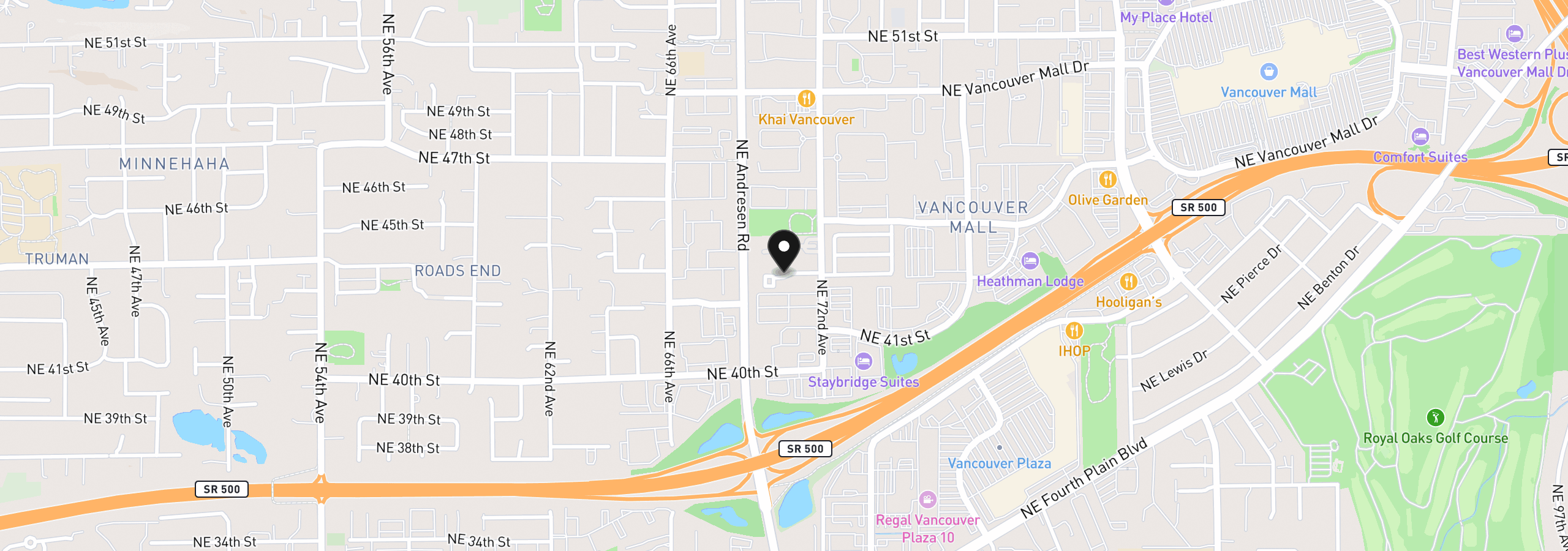 Map showing the location of 7110 NE 43rd St D, Vancouver, Wa 98661