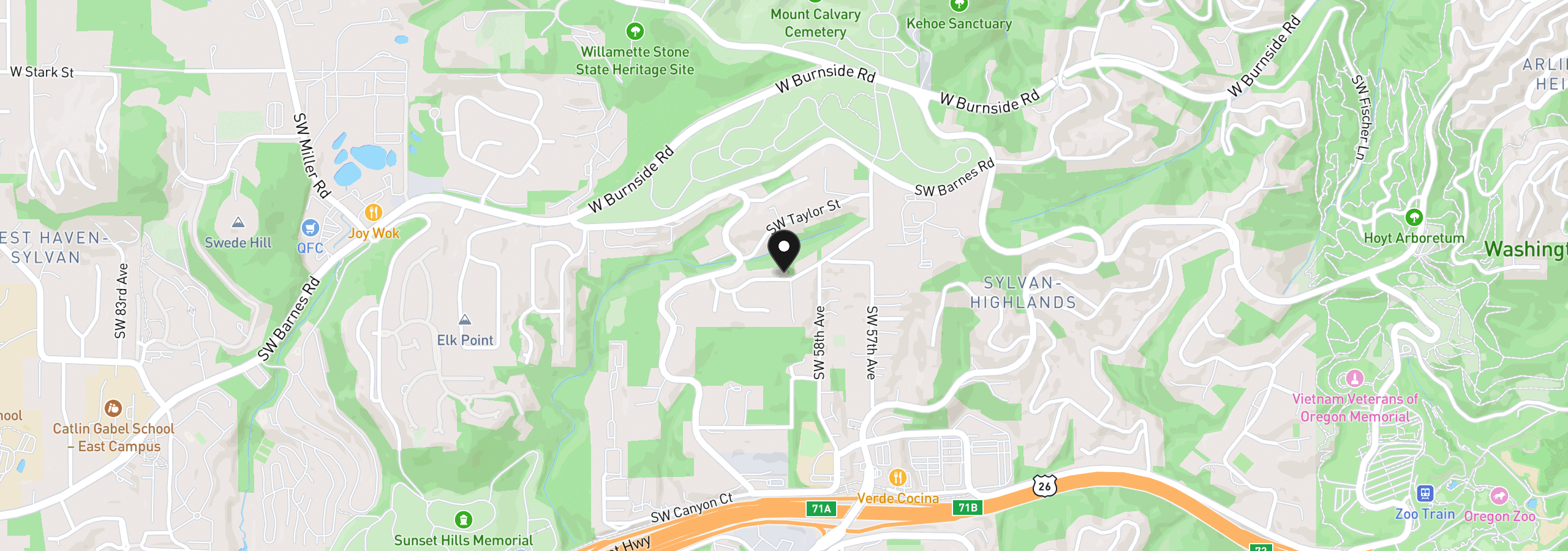 Map showing the location of 6011 SW Salmon St, Portland, OR 97221