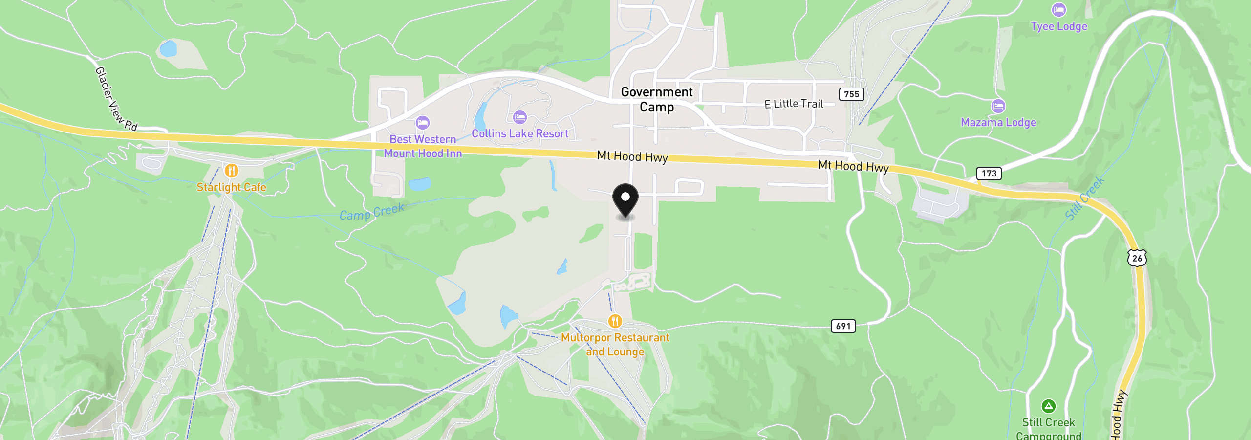Map showing the location of 31039 E Multorpor Dr 209, Government Camp, OR 97028