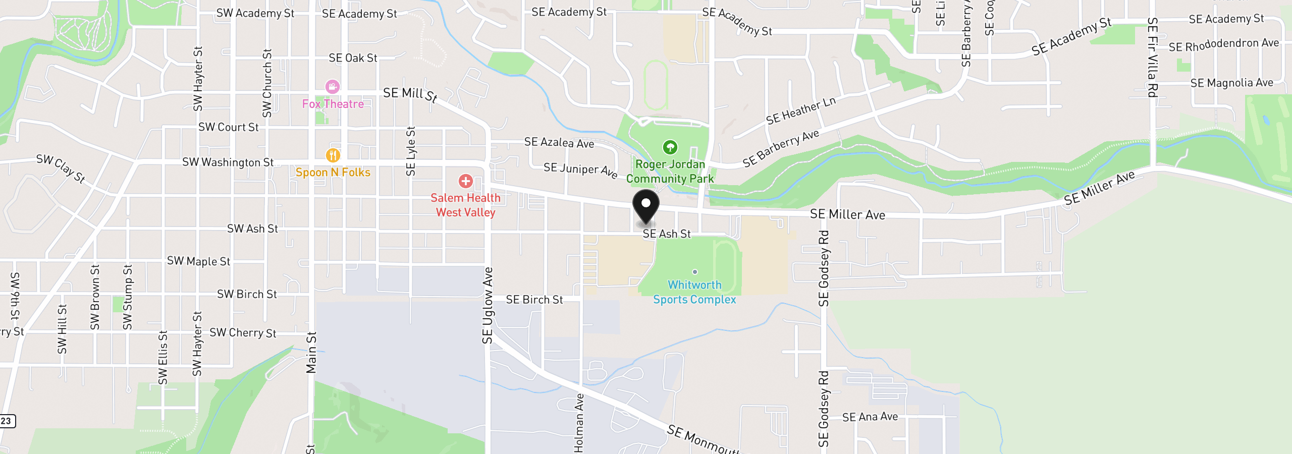 Map showing the location of 1191 SE Fenton St, Dallas, OR 97338