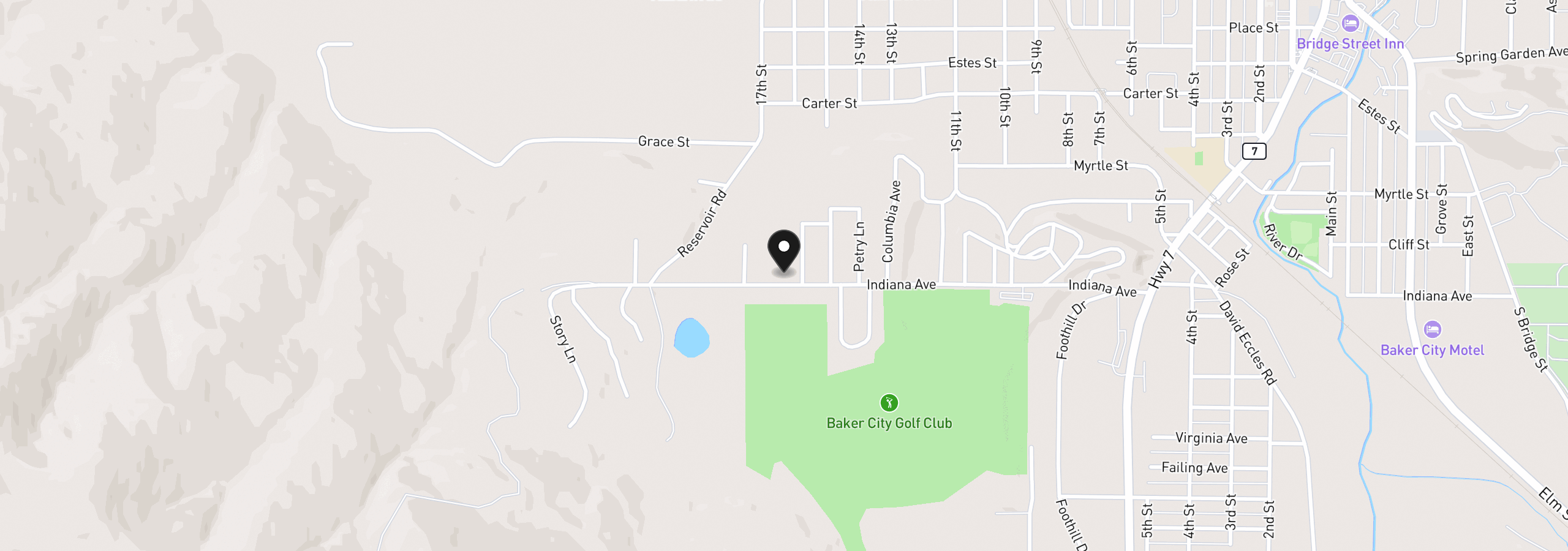 Map showing the location of 3510 Indiana Ave, Baker City, OR 97814