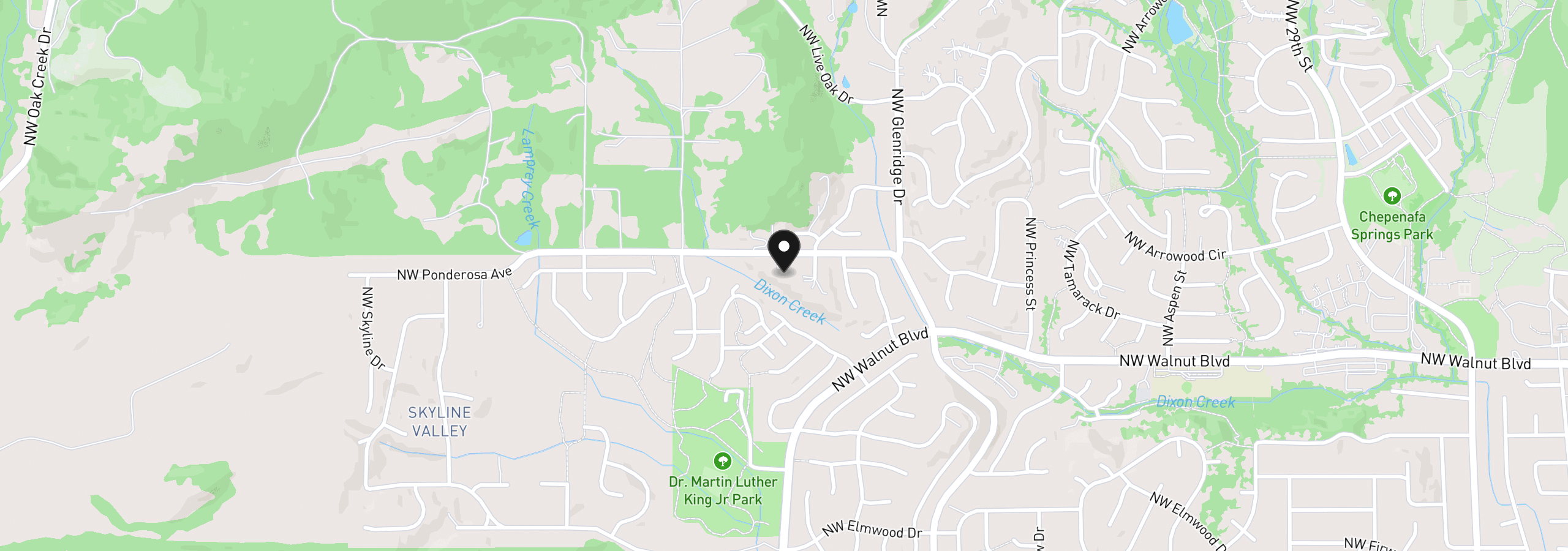Map showing the location of 2991 NW Cassia Pl, Corvallis, OR 97330