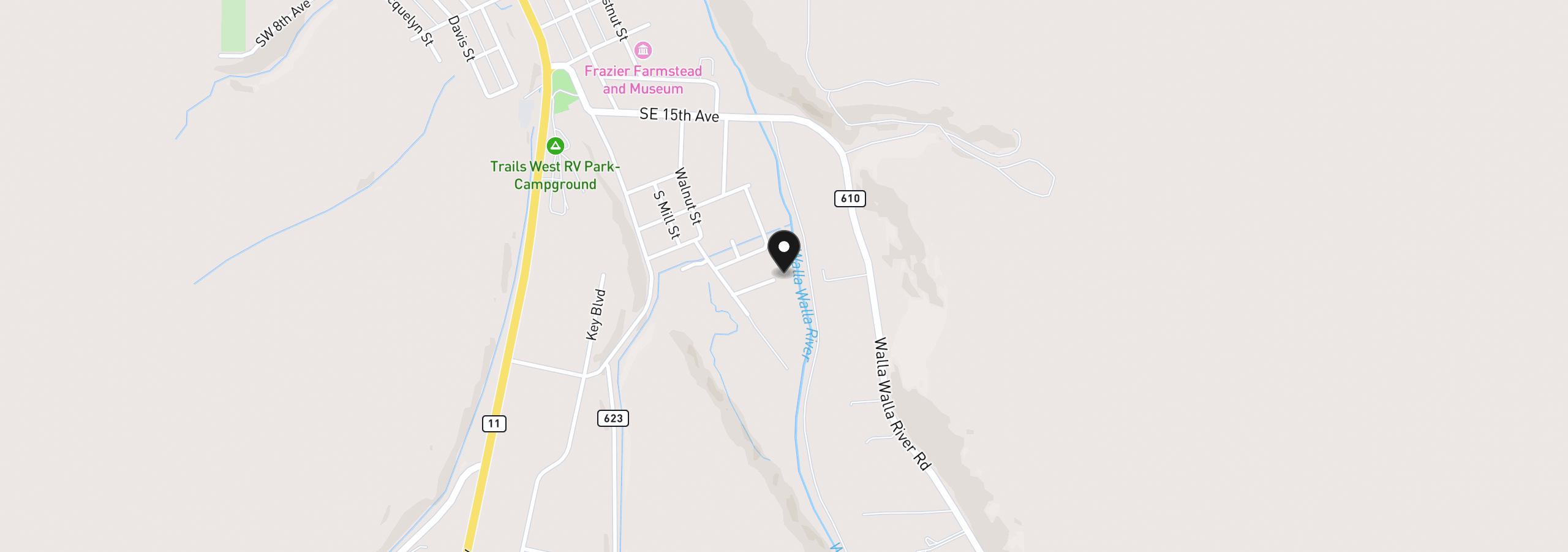 Map showing the location of 236 SE 20th Pl, Milton-Freewater, OR 97862