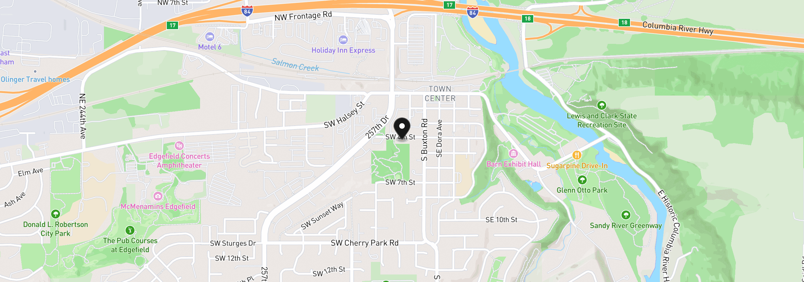 Map showing the location of 224 SW 4th St, Troutdale, OR 97060