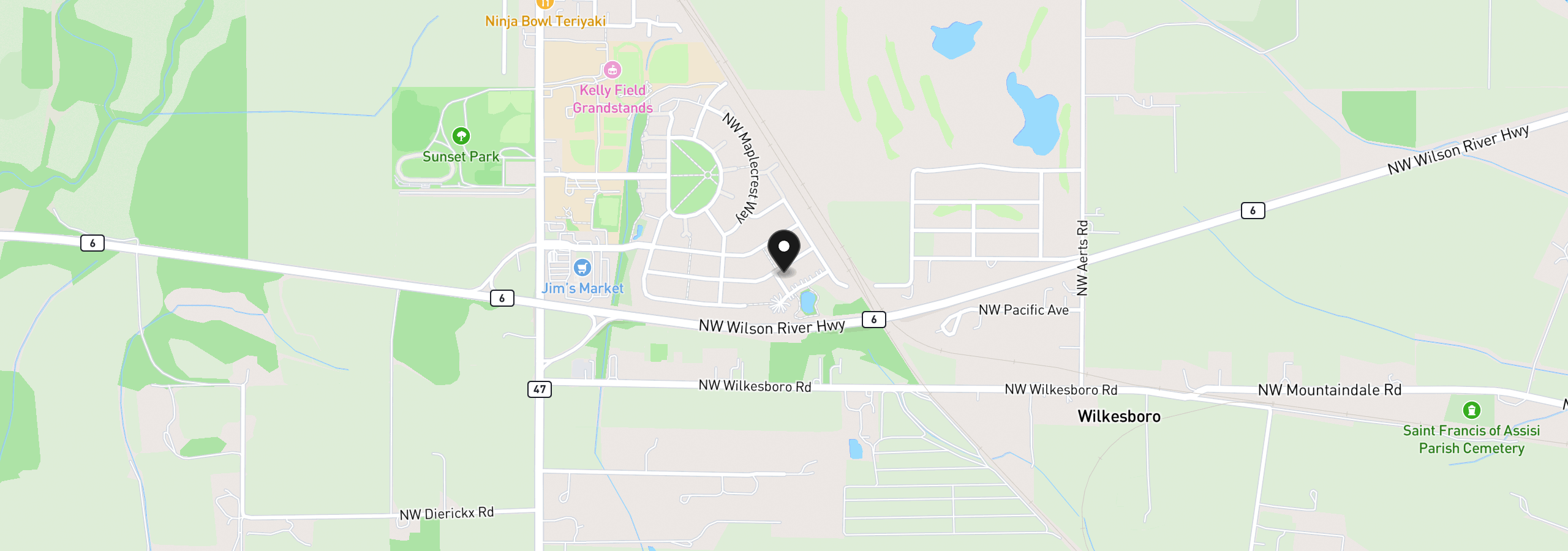 Map showing the location of 41726 NW Buckshire St, Banks, OR 97106