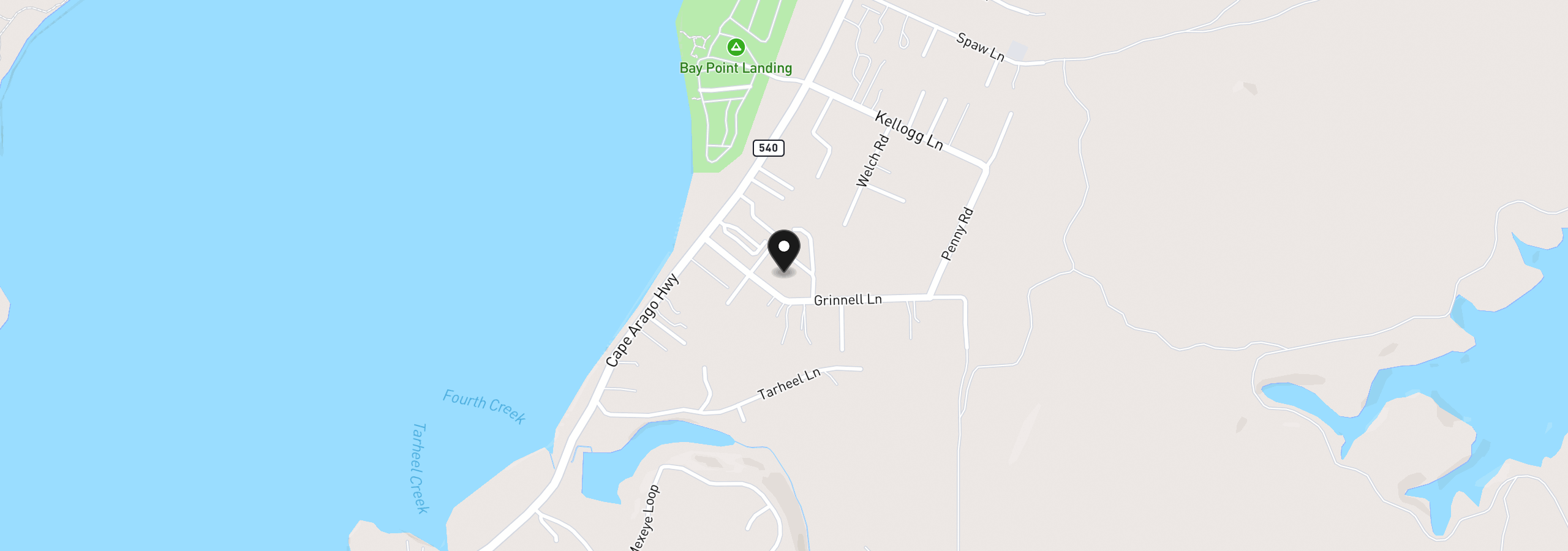 Map showing the location of 91353 Grinnell Ln, Coos Bay, OR 97420