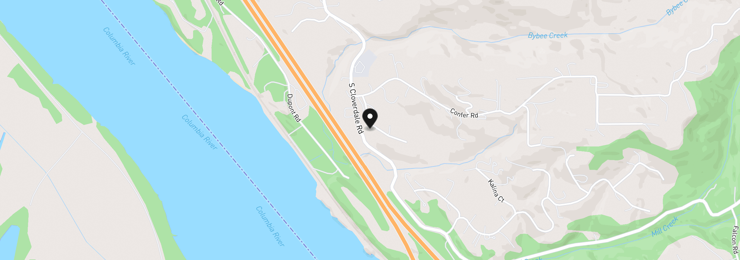 Map showing the location of 108 David Dean Dr, Kalama, Wa 98625