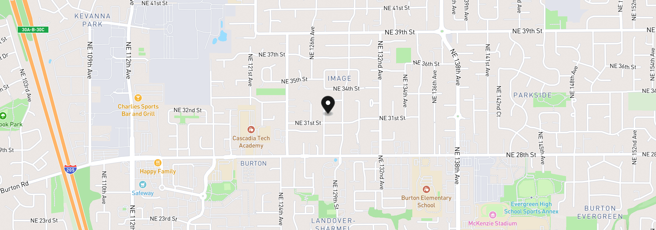 Map showing the location of 3119 NE 127th Ave, Vancouver, Wa 98660
