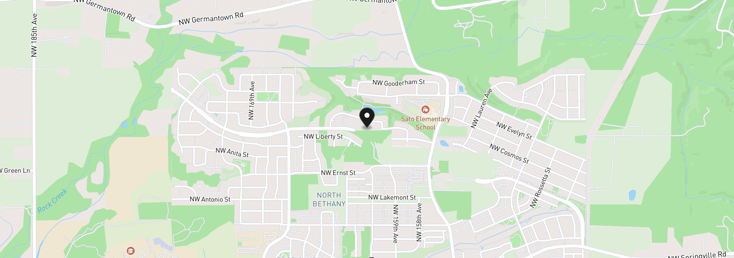 Map showing the location of 16100 NW Newberry Ln L84, Portland, OR 97229