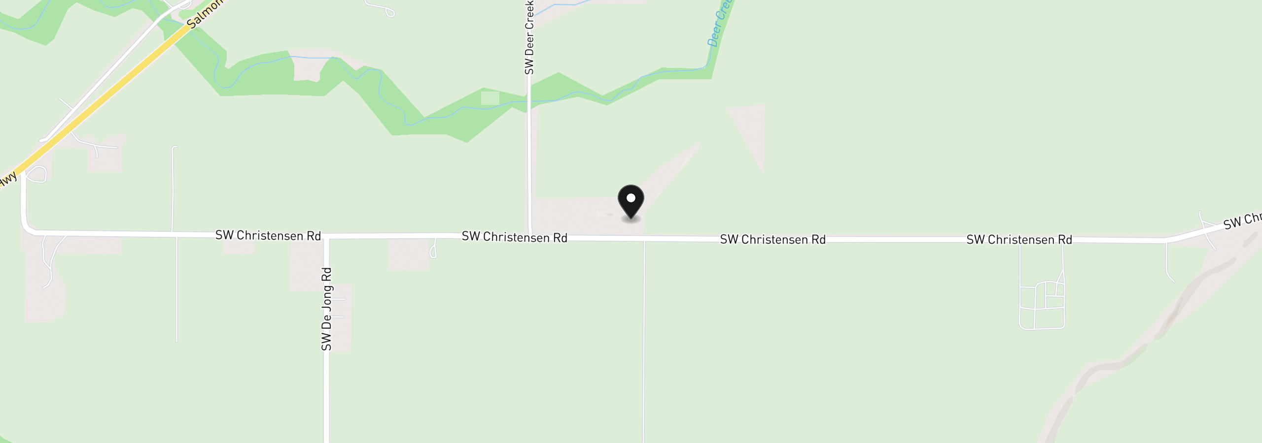 Map showing the location of 19020 SW Christensen Rd, McMinnville, OR 97128
