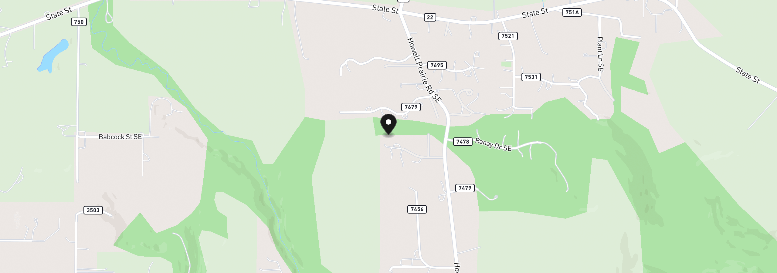 Map showing the location of 8623 Blackhawk Ct SE, Salem, OR 97317