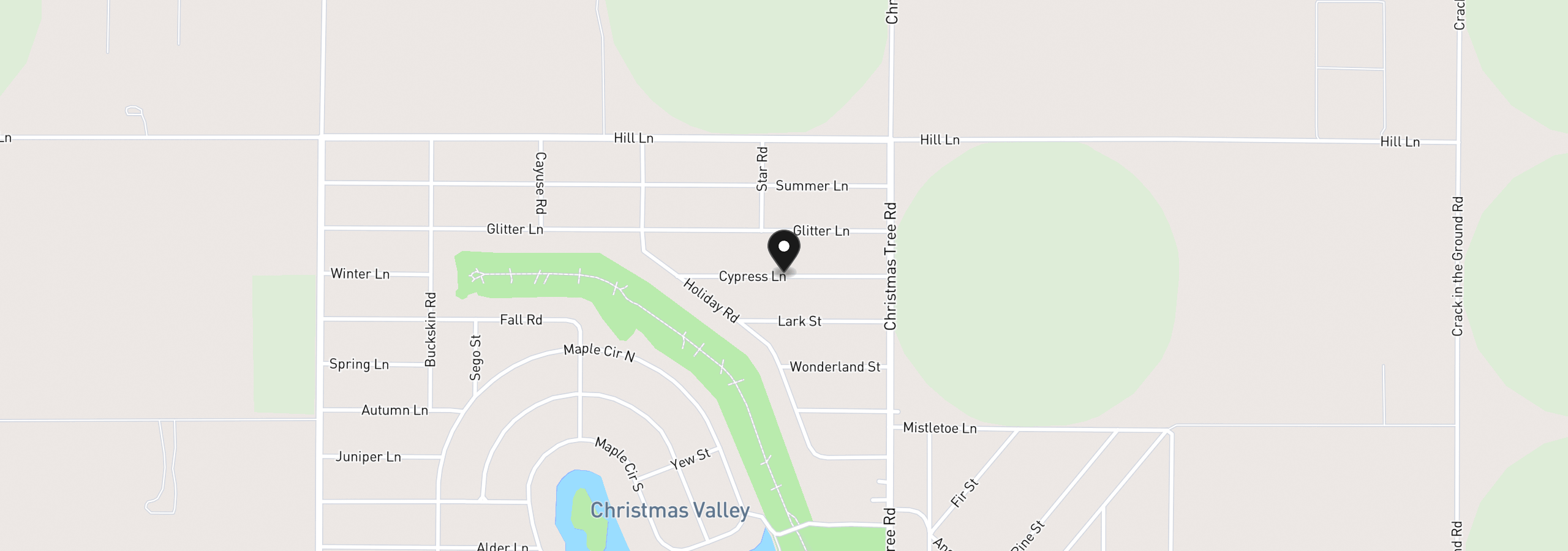Map showing the location of Cypress Street 1200, Christmas Valley, OR 97641