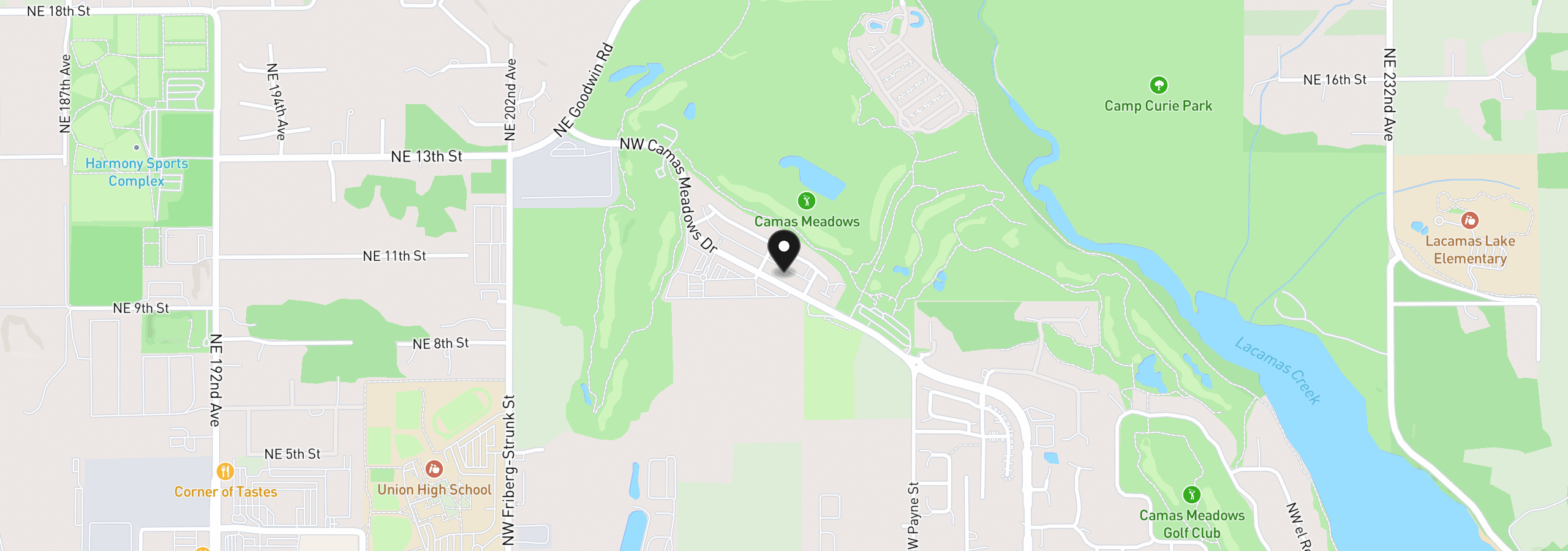 Map showing the location of 4661 NW Camas Meadows Dr, Camas, Wa 98607