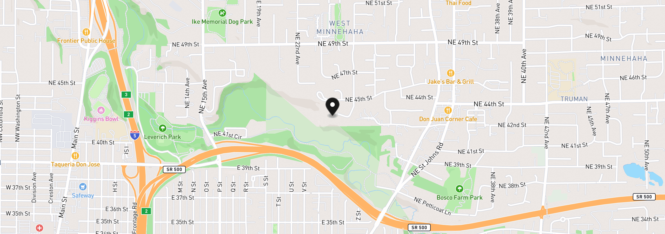 Map showing the location of 4305 NE 26th Ct, Vancouver, Wa 98663