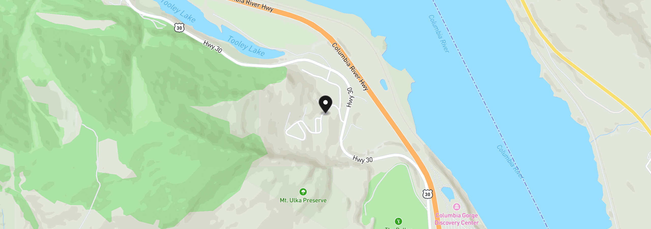 Map showing the location of 4724 Simonelli Rd, The Dalles, OR 97058