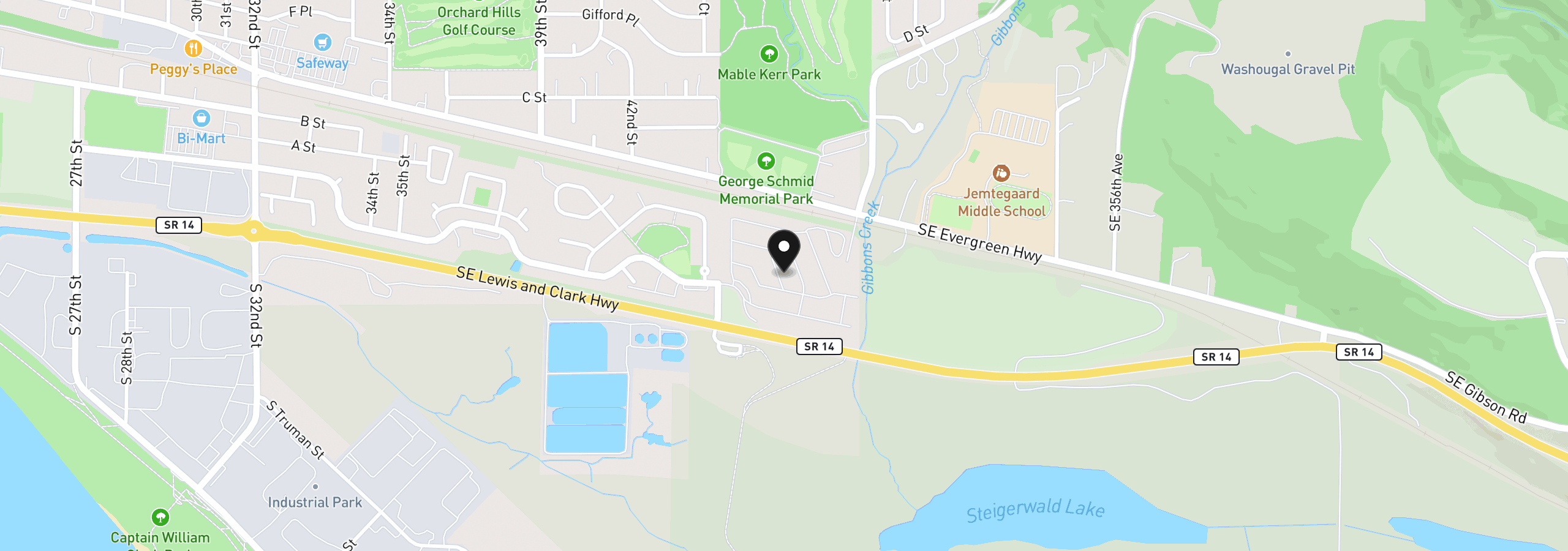 Map showing the location of 4501 Addy St 30, Washougal, Wa 98671