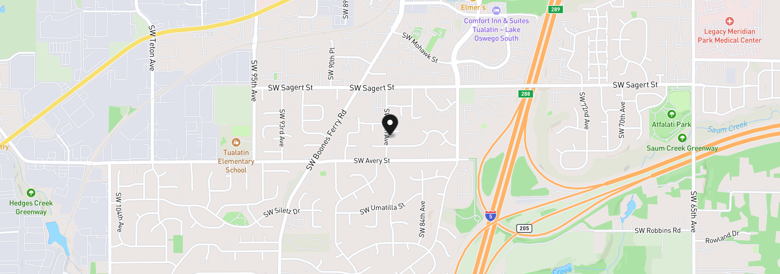 Map showing the location of 20350 SW 86th Ave, Tualatin, OR 97062