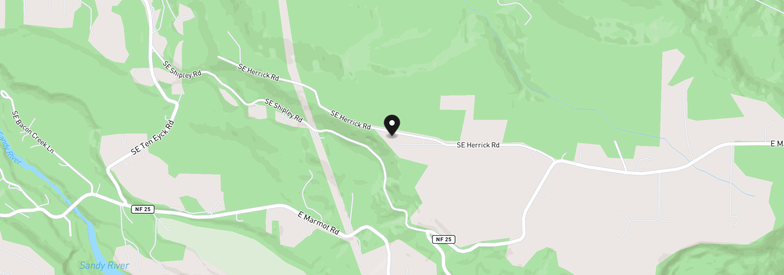 Map showing the location of 43815 SE Herrick Rd, Sandy, OR 97055