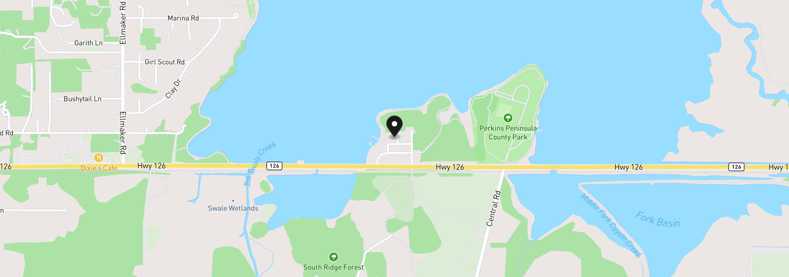 Map showing the location of 88293 Lake Side Dr, Veneta, OR 97487