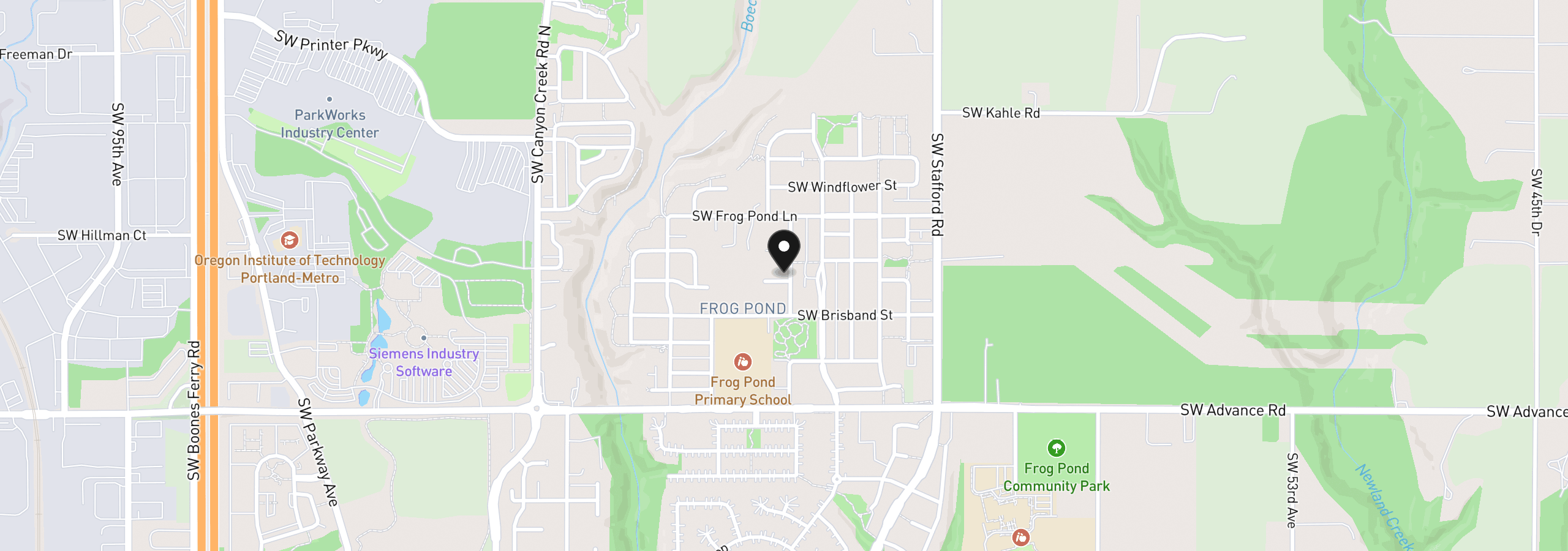 Map showing the location of 7035 SW Alder St, Wilsonville, OR 97070