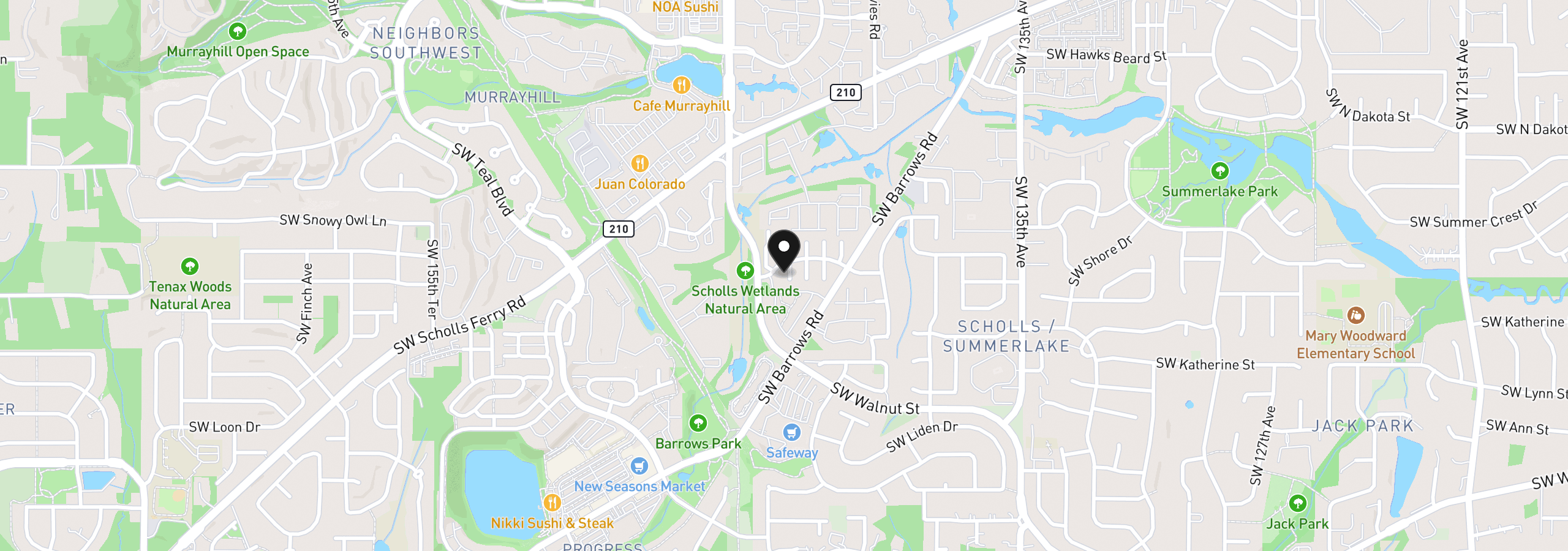 Map showing the location of 11759 SW Murre Ter, Beaverton, OR 97007
