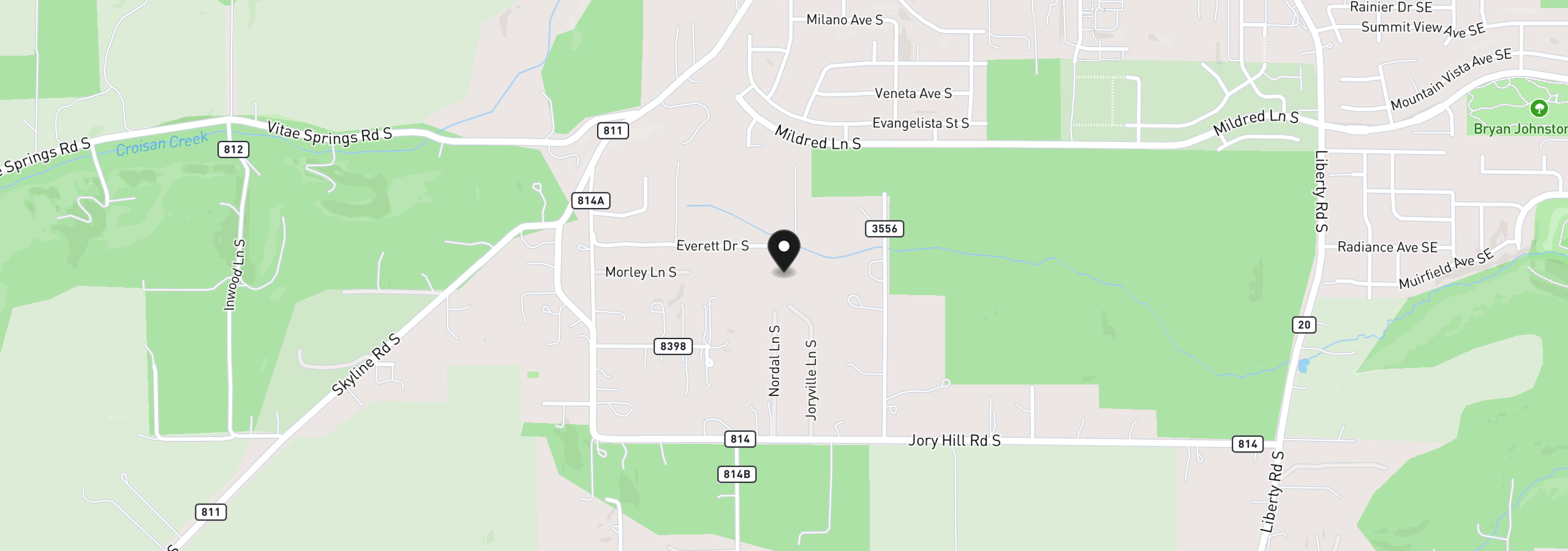 Map showing the location of Everett Dr S, Salem, OR 97306