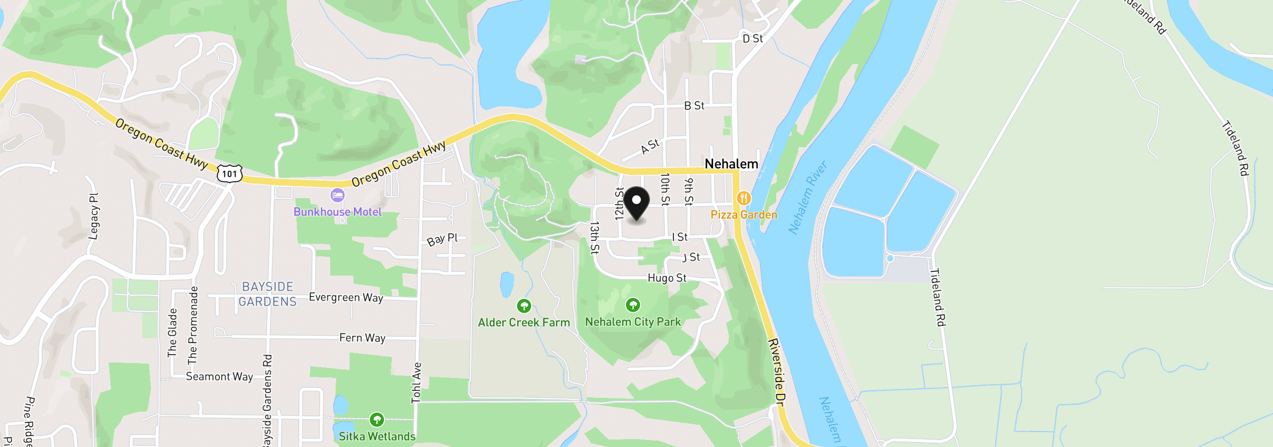 Map showing the location of 12645 Tohls St, Nehalem, OR 97131