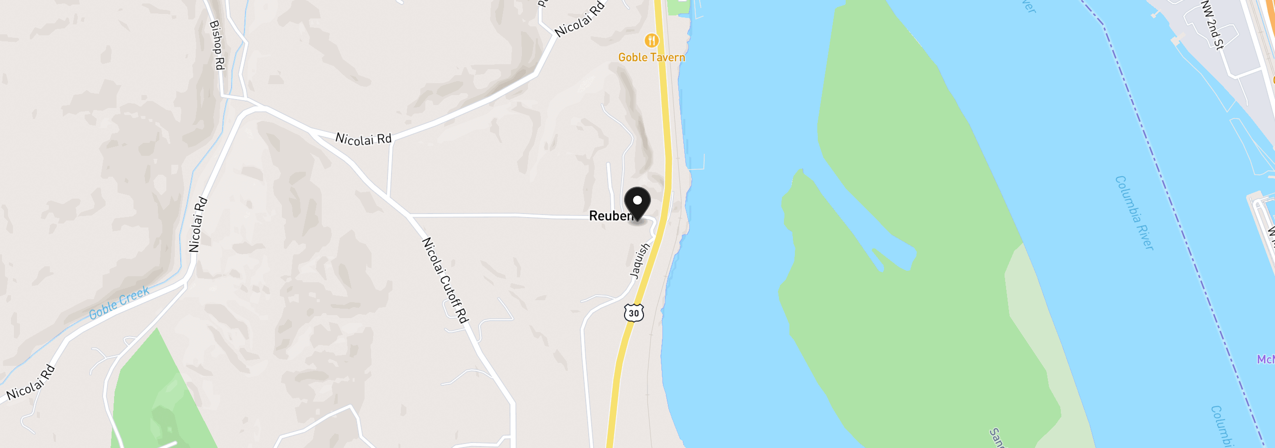 Map showing the location of 33492 Jaquish Rd, Rainier, OR 97048