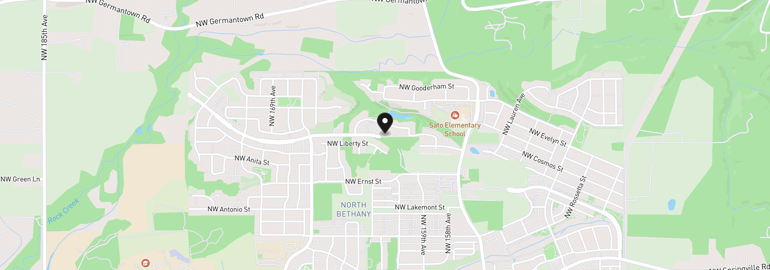 Map showing the location of 16138 NW Newberry Ln L 87, Portland, OR 97229