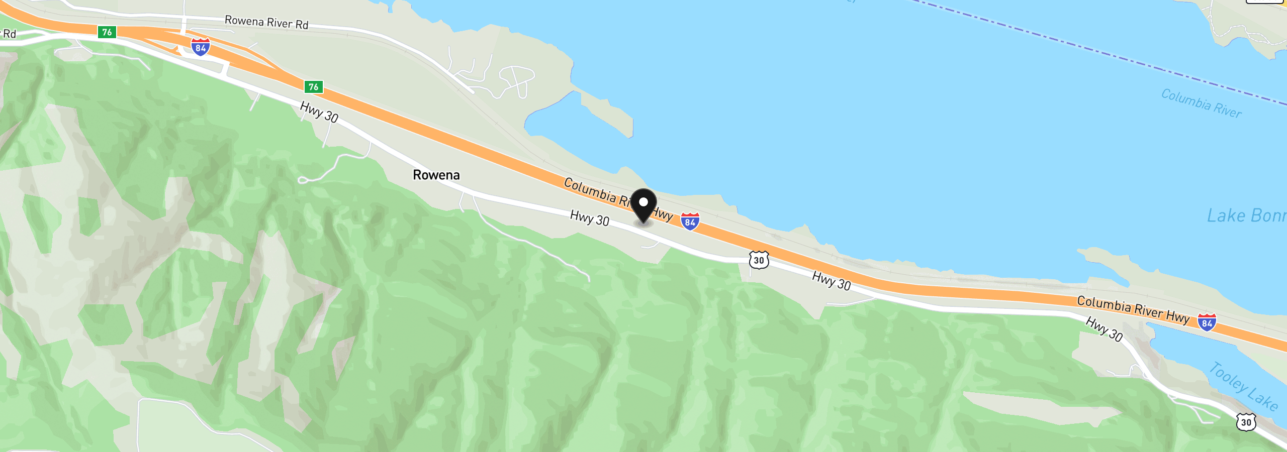 Map showing the location of 5669 Highway 30w, The Dalles, OR 97058
