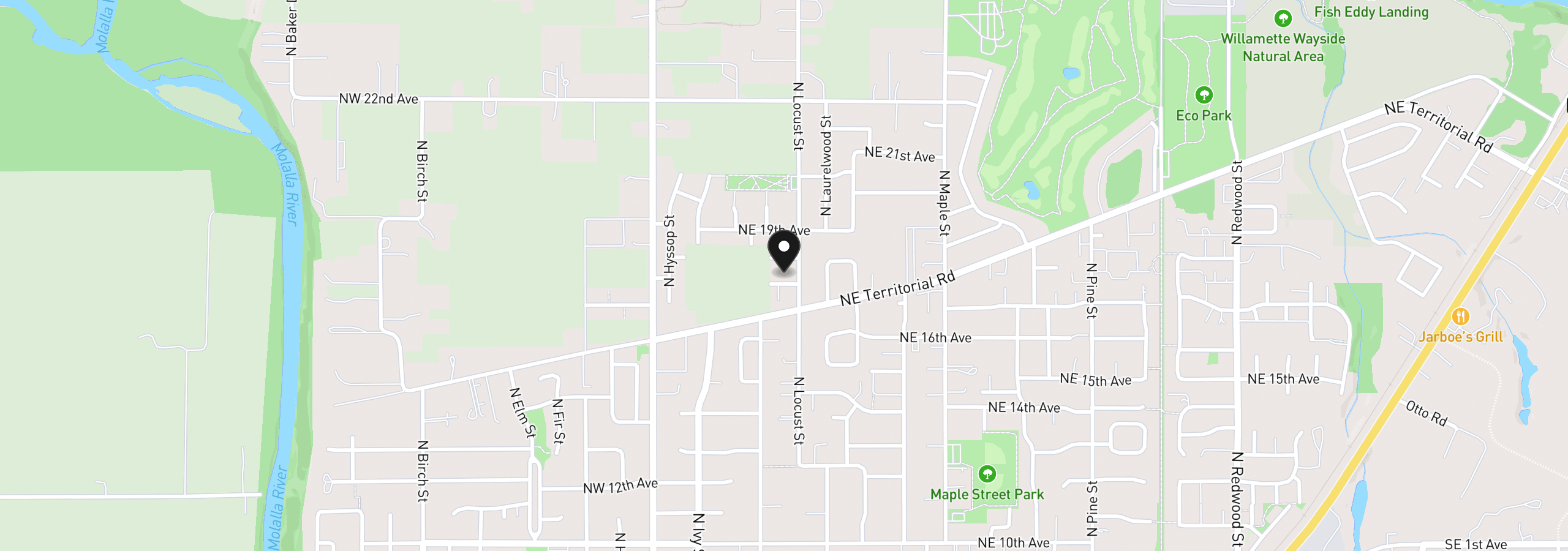 Map showing the location of 236 NE 17th Ave, Canby, OR 97013