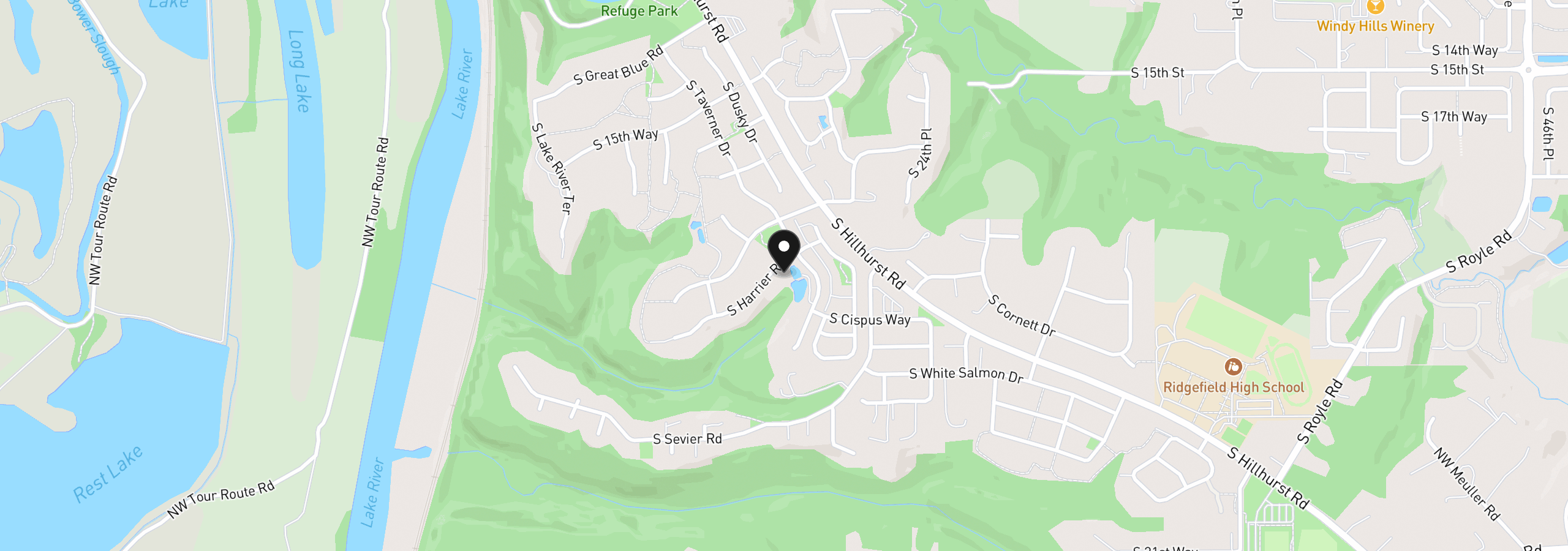 Map showing the location of 1889 S Harrier Rd, Ridgefield, Wa 98642
