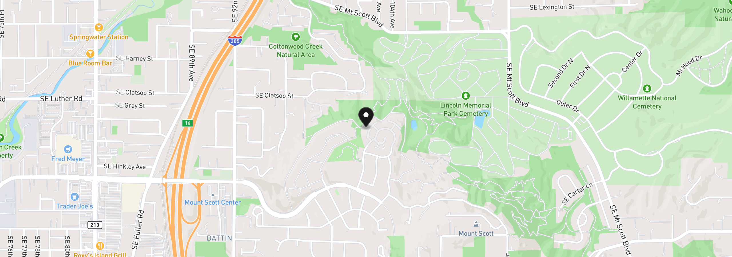 Map showing the location of 10148 SE Bristol Loop, Happy Valley, OR 97086