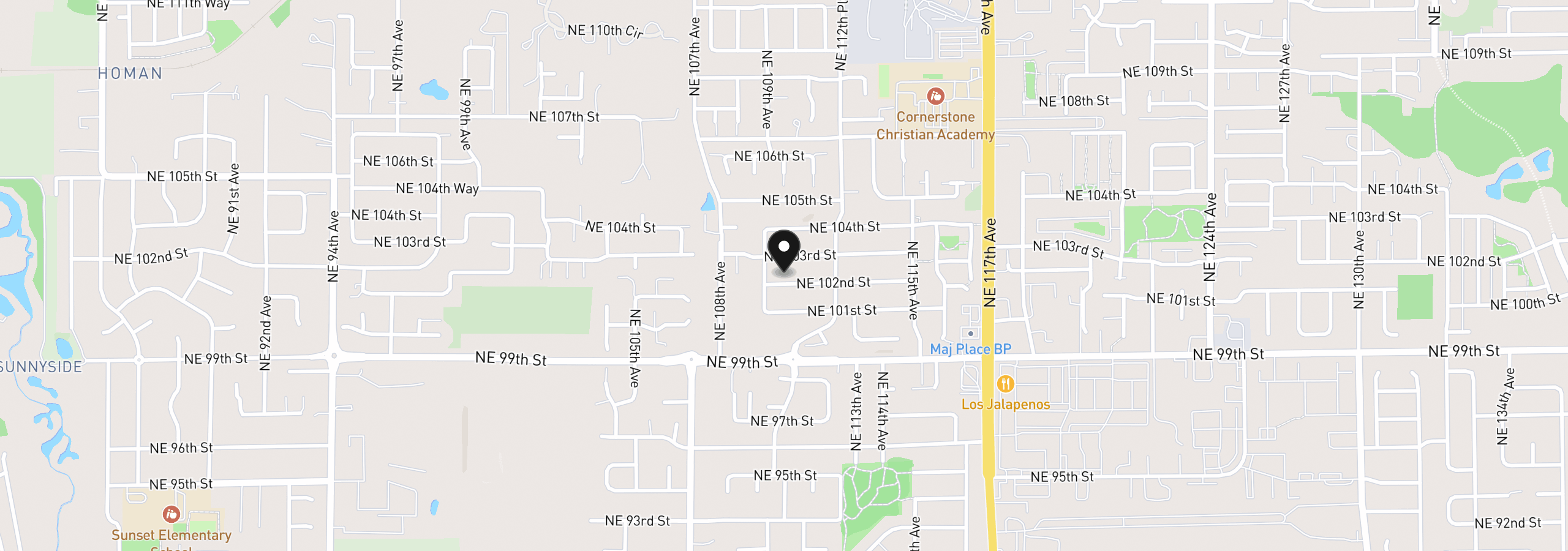 Map showing the location of 10914 NE 102nd St, Vancouver, Wa 98662