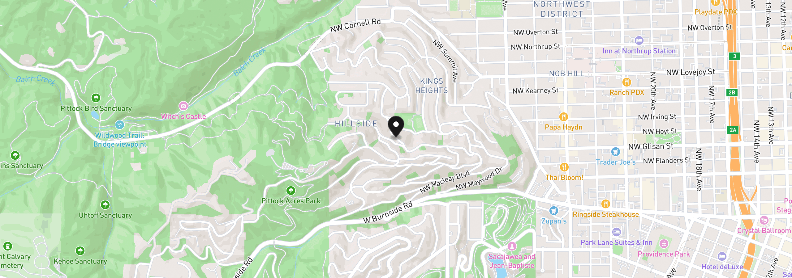 Map showing the location of 571 NW Alpine Ter, Portland, OR 97210
