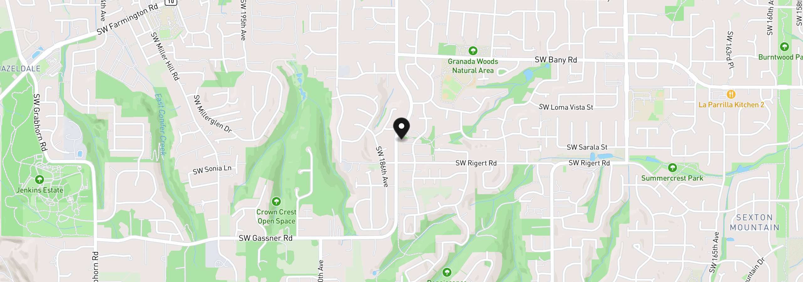 Map showing the location of 7875 SW 184th Ave, Beaverton, OR 97007