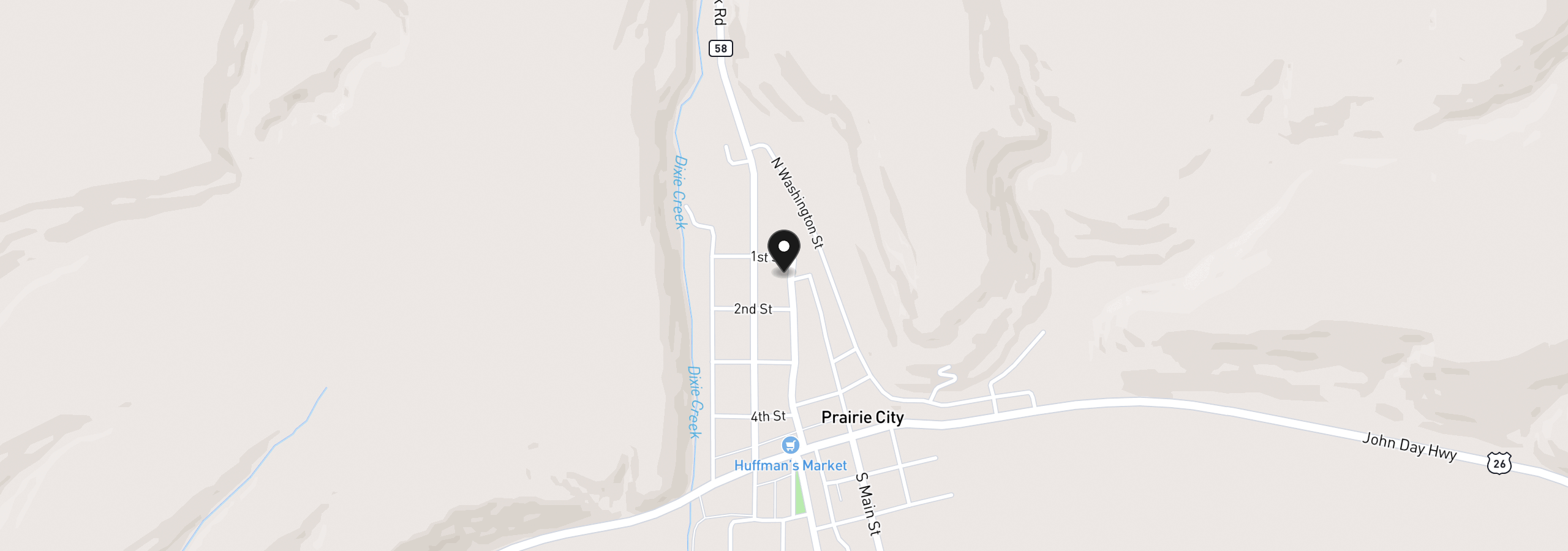 Map showing the location of 456 N McHaley St, Prairie City, OR 97869