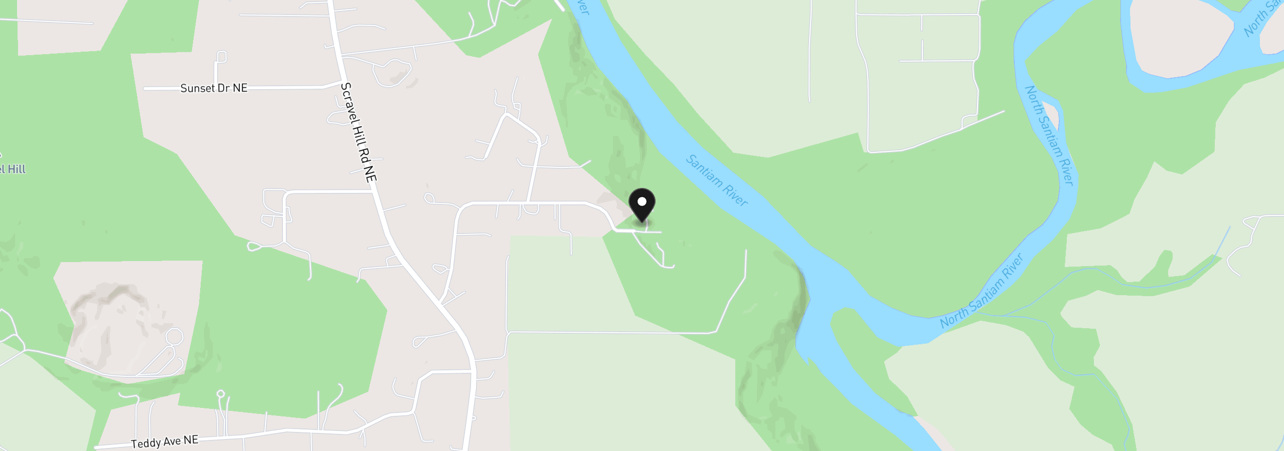 Map showing the location of 34643 Mountain View Pl, Albany, OR 97322