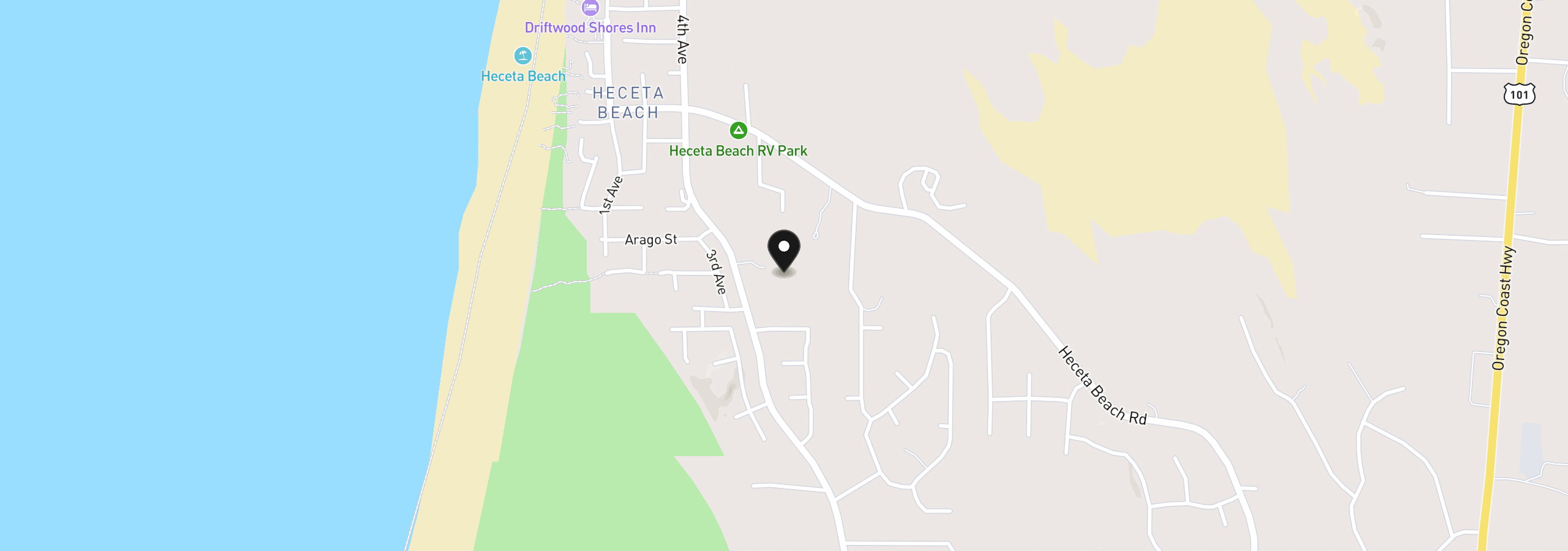 Map showing the location of 4734 Stonefield Ct, Florence, OR 97439