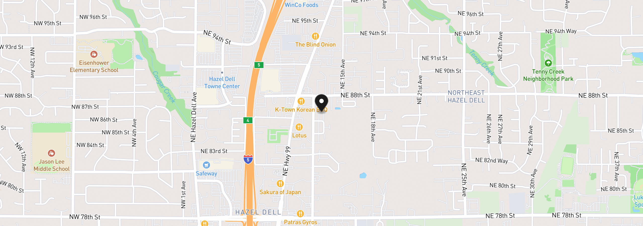 Map showing the location of 8611 NE 13th Pl, Vancouver, Wa 98665