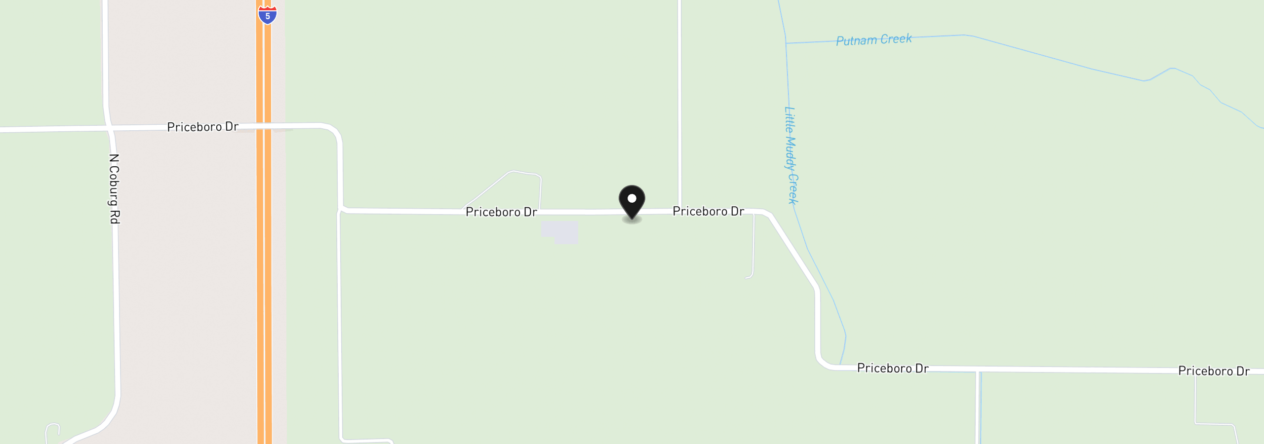 Map showing the location of 33366 Priceboro Dr, Harrisburg, OR 97446