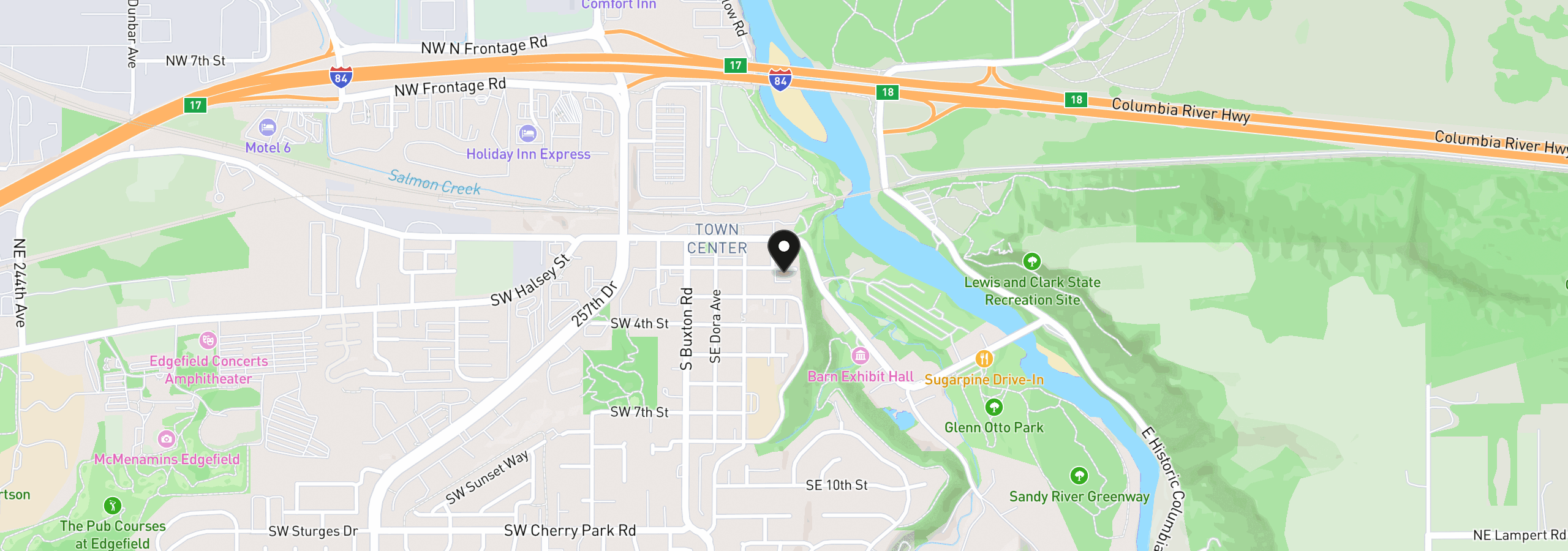 Map showing the location of 400 SE 2nd St, Troutdale, OR 97060