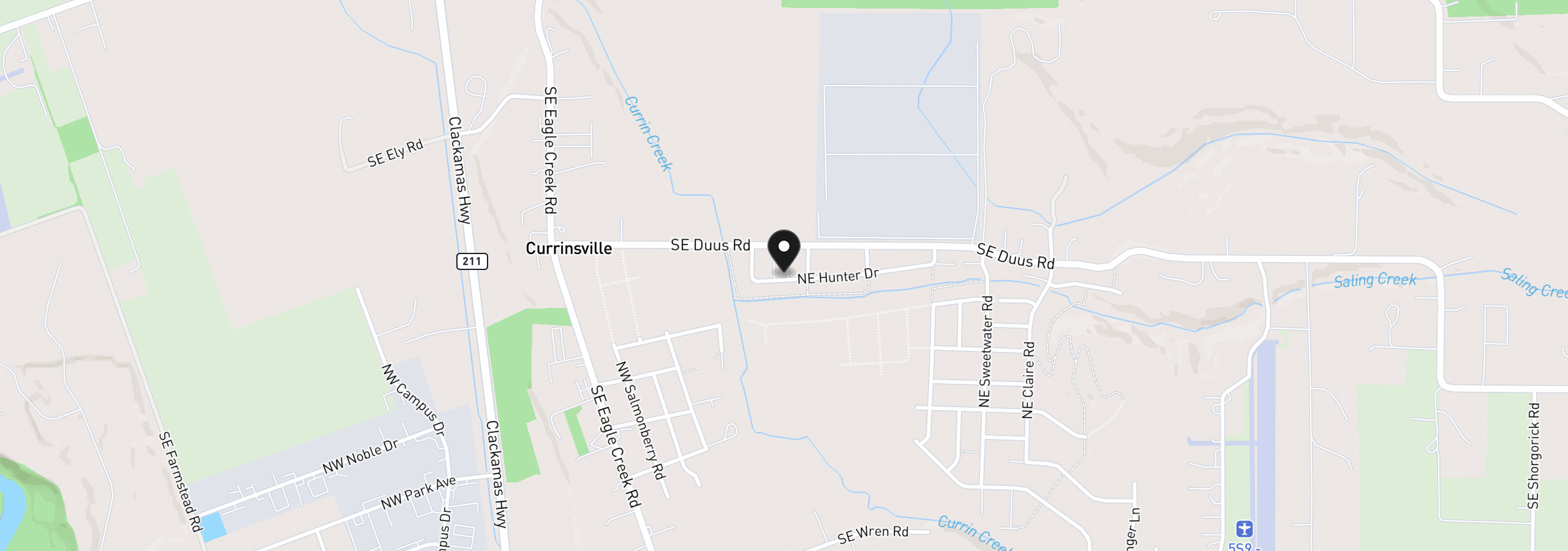 Map showing the location of 313 NE Hunter Dr, Estacada, OR 97023