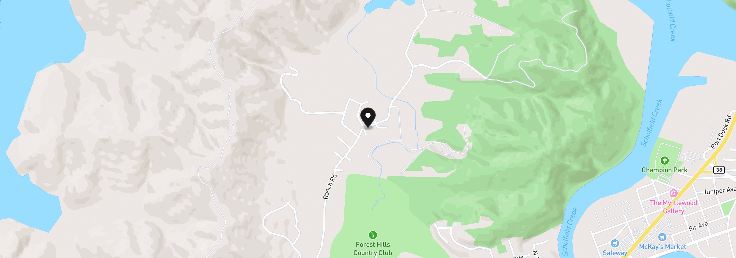 Map showing the location of 1511 Ranch Rd, Reedsport, OR 97467