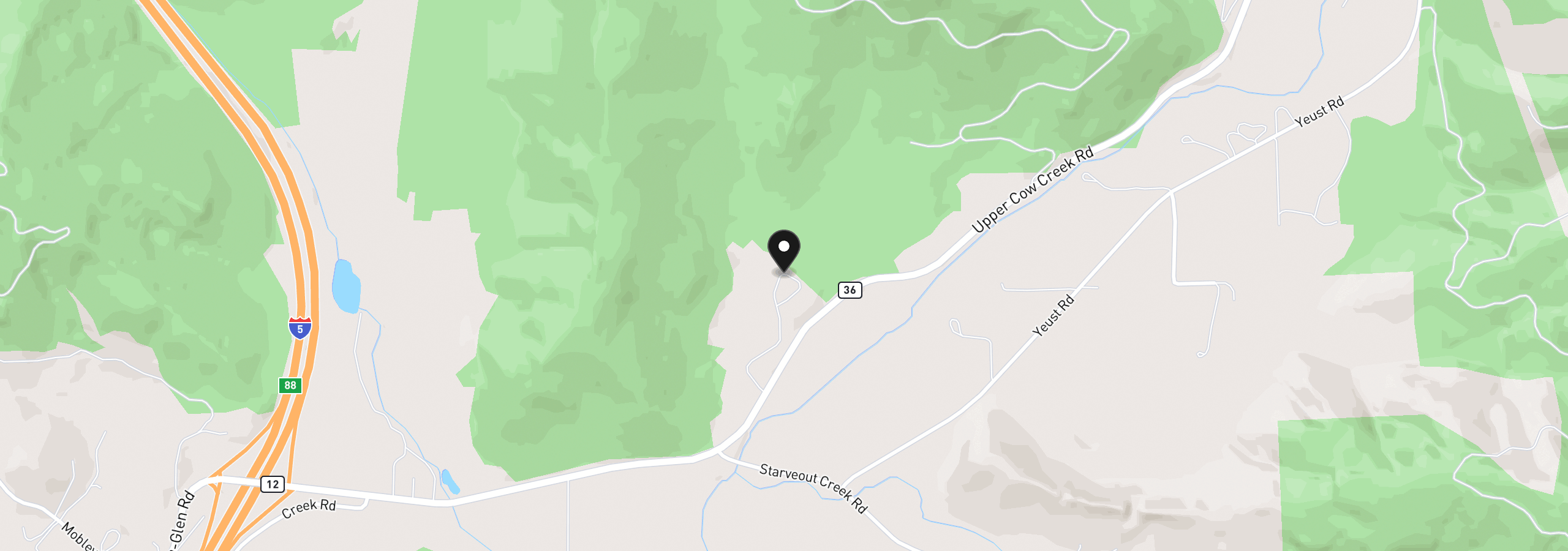Map showing the location of 1104 1106 Upper Cow Creek Rd, Azalea, OR 97410