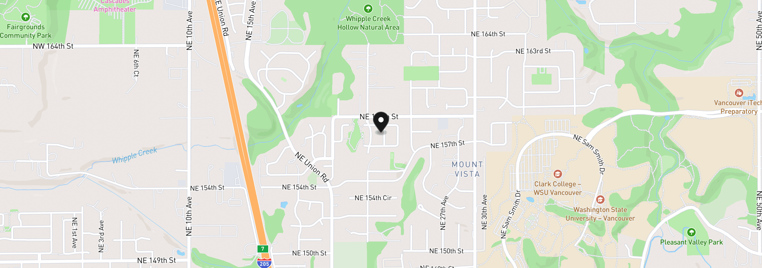 Map showing the location of 15712 NE 23rd Ave, Vancouver, Wa 98686
