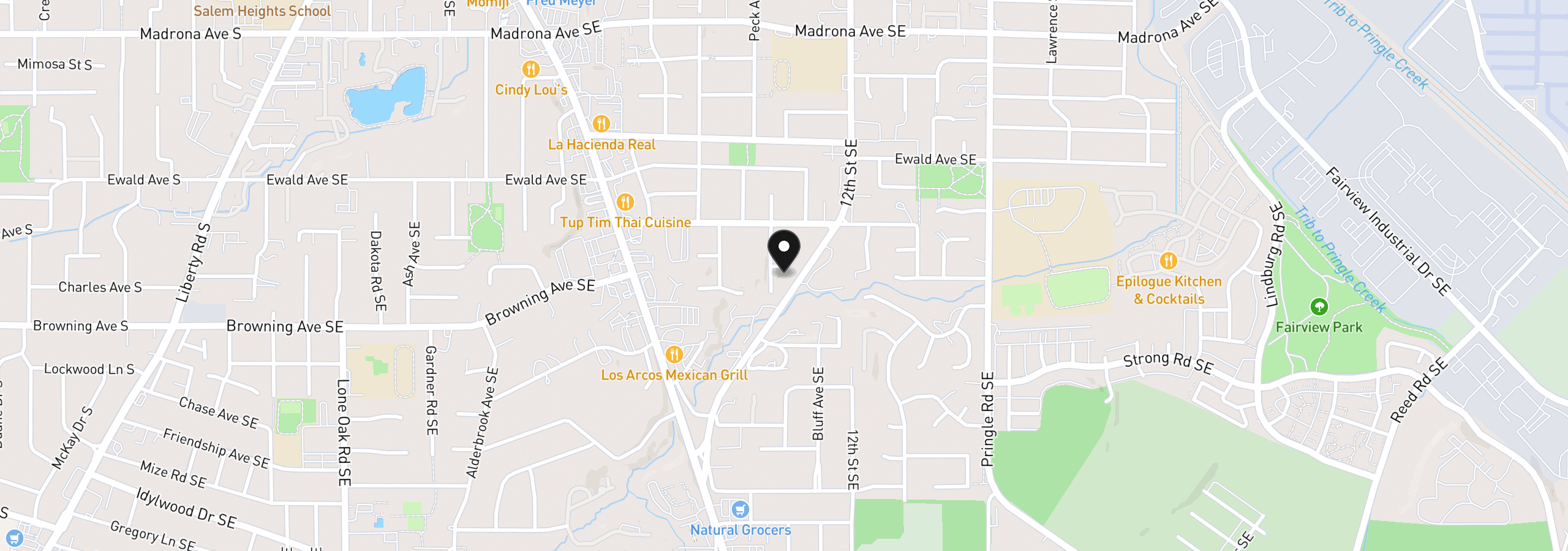 Map showing the location of 1064 Ashwood Ct SE, Salem, OR 97302