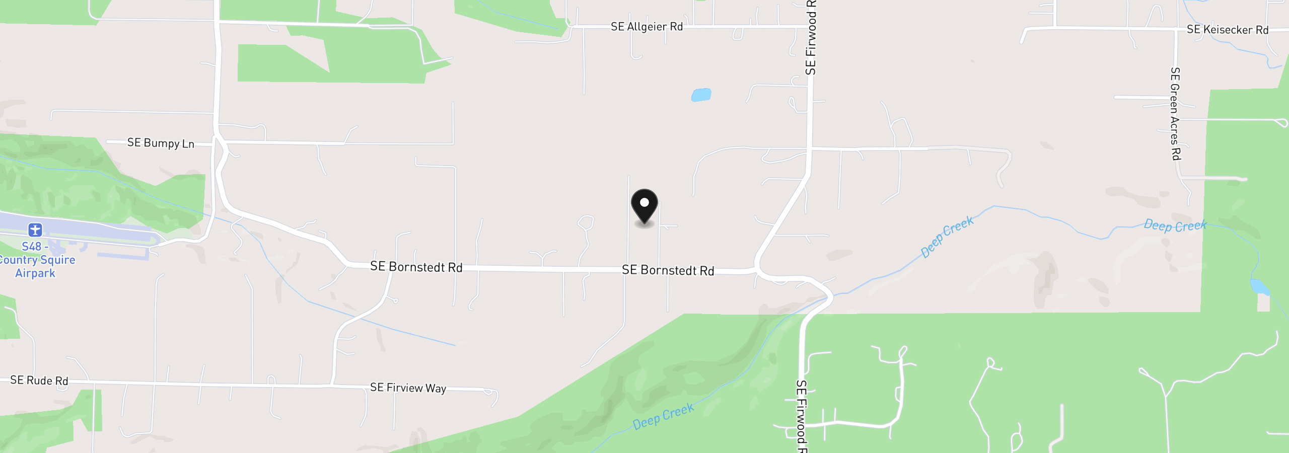 Map showing the location of 23320 SE Bornstedt Rd, Sandy, OR 97055