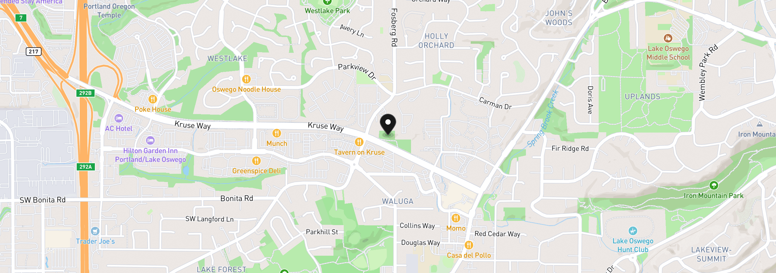 Map showing the location of 4403 Kruse Way, Lake Oswego, OR 97035